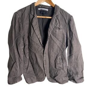 Pas de Calais 100% Linen Brown Wash Tailored Jacket Size L